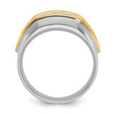 14k Two-tone IBGoodman Men's Polished 3-Stone Ring Mounting - B6-520FEE97-7788