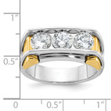 14k Two-tone IBGoodman Men's Polished 3-Stone Ring Mounting - B6-5F59EDA8-4490
