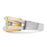 14k Two-tone IBGoodman Men's Polished 5-Stone Ring Mounting - B6-141625CB-1305