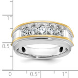 14k Two-tone IBGoodman Men's Polished 5-Stone Ring Mounting - B6-67D8638E-6551