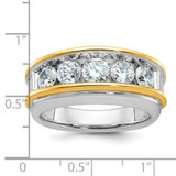 14k Two-tone IBGoodman Men's Polished 5-Stone Ring Mounting - B6-9B506D0B-6606