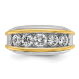 14k Two-tone IBGoodman Men's Polished 5-Stone Ring Mounting - B6-9B506D0B-6606