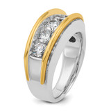 14k Two-tone IBGoodman Men's Polished 5-Stone Ring Mounting - B6-9B506D0B-6606