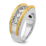 14k Two-tone IBGoodman Men's Polished 5-Stone Ring Mounting - B6-D11CA1CF-8018