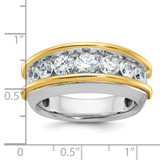 14k Two-tone IBGoodman Men's Polished 7-Stone Ring Mounting - B6-33606AF4-9780
