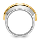 14k Two-tone IBGoodman Men's Polished 7-Stone Ring Mounting - B6-6B6A4DD6-4673