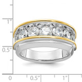 14k Two-tone IBGoodman Men's Polished 7-Stone Ring Mounting - B6-7C7C7493-2791
