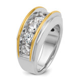 14k Two-tone IBGoodman Men's Polished 7-Stone Ring Mounting - B6-7C7C7493-2791