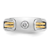 14k Two-tone IBGoodman Men's Polished and Cut-Out Ring Mounting