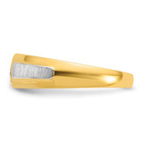 14k Two-tone IBGoodman Men's Polished and Satin 1/10 carat Diamond Complete Ring - B6-528373D6-5175