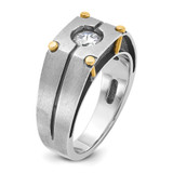 14k Two-tone IBGoodman Men's Polished and Satin 1/2 carat Diamond Complete Ring - B6-FAE70307-8674