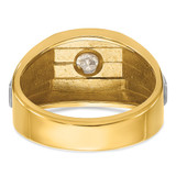 14k Two-tone IBGoodman Men's Polished and Satin 1/3 carat Diamond Complete Ring