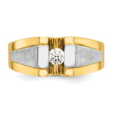 14k Two-tone IBGoodman Men's Polished and Satin 1/4 carat Diamond Complete Ring - B5-09B47D06-7371
