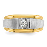 14k Two-tone IBGoodman Men's Polished and Satin 1/4 carat Diamond Complete Ring - B5-31F26DB8-5167