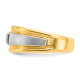 14k Two-tone IBGoodman Men's Polished and Satin 1/4 carat Diamond Complete Ring - B5-7C0650AC-3076