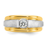 14k Two-tone IBGoodman Men's Polished and Satin 1/4 carat Diamond Complete Ring - B5-7C0650AC-3076