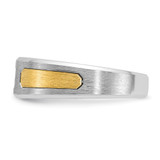 14k Two-tone IBGoodman Men's Polished and Satin 1/5 carat Diamond Complete Ring - B6-28322F77-9968