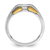 14k Two-tone IBGoodman Men's Polished and Satin 1/5 carat Diamond Complete Ring - B6-F7EF75B5-8469