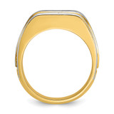 14k Two-tone IBGoodman Men's Polished and Satin 1ct carat Diamond Complete Ring