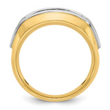 14k Two-tone IBGoodman Men's Polished and Satin 2-Row Ring Mounting
