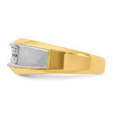14k Two-tone IBGoodman Men's Polished and Satin 2-Row Ring Mounting