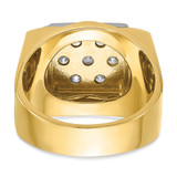 14k Two-tone IBGoodman Men's Polished and Satin Cluster Ring Mounting - B5-7267F88D-1089