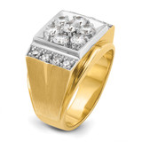 14k Two-tone IBGoodman Men's Polished and Satin Cluster Ring Mounting - B5-7267F88D-1089