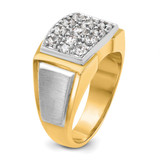 14k Two-tone IBGoodman Men's Polished and Satin Cluster Ring Mounting - B5-7DDD71D2-1126