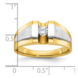 14k Two-tone IBGoodman Men's Polished and Satin Diamond Ring Mounting - B5-080904DE-2133