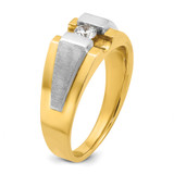 14k Two-tone IBGoodman Men's Polished and Satin Diamond Ring Mounting - B5-080904DE-2133
