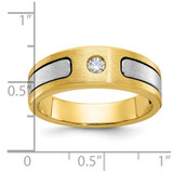 14k Two-tone IBGoodman Men's Polished and Satin Diamond Ring Mounting - B6-1AA9AE34-6274