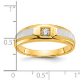 14k Two-tone IBGoodman Men's Polished and Satin Diamond Ring Mounting - B6-5084E14D-1068