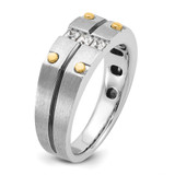 14k Two-tone IBGoodman Men's Polished and Satin Diamond Ring Mounting - B6-A19676EA-7613