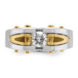 14k Two-tone IBGoodman Men's Polished and Satin Diamond Ring Mounting - B6-DA52ADE9-8016