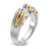 14k Two-tone IBGoodman Men's Polished and Satin Diamond Ring Mounting - B6-DA52ADE9-8016