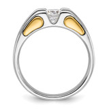 14k Two-tone IBGoodman Men's Polished and Satin Ring Mounting