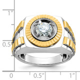 14k Two-tone IBGoodman Men's Polished and Textured Ring Mounting