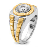 14k Two-tone IBGoodman Men's Polished and Textured Ring Mounting