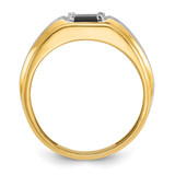 14k Two-tone IBGoodman Men's Satin Onyx and Diamond Complete Ring