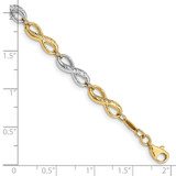 14K Two-tone Infinity Symbol Link 7.5 inch Bracelet