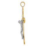 14k Two-tone INRI Crucifix Pendant - D1-1A27F52E-9661