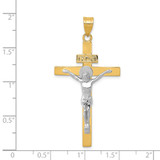 14K Two-tone INRI Crucifix Pendant - D3-5ACBCE9F-3357