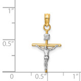 14k Two-tone INRI Crucifix Pendant - M2-048C2FAF-9193