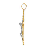 14k Two-tone INRI Fleur De Lis Crucifix Pendant - C2-3224454C-9455