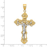 14k Two-tone INRI Fleur De Lis Crucifix Pendant - C2-3224454C-9455