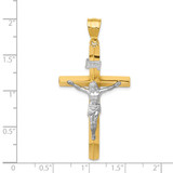 14k Two-tone INRI Hollow Crucifix Pendant - K5-69DF4A6F-7110