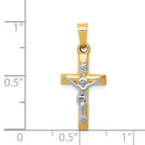 14k Two-tone INRI Hollow Crucifix Pendant - XR-10BCA4F2-7928
