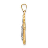 14k Two-tone INRI Hollow Crucifix Pendant - XR-11CCA9A0-4394