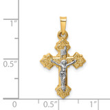 14k Two-tone INRI Hollow Crucifix Pendant - XR-11CCA9A0-4394