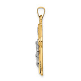 14k Two-tone INRI Hollow Crucifix Pendant - XR-79EA87F9-2311